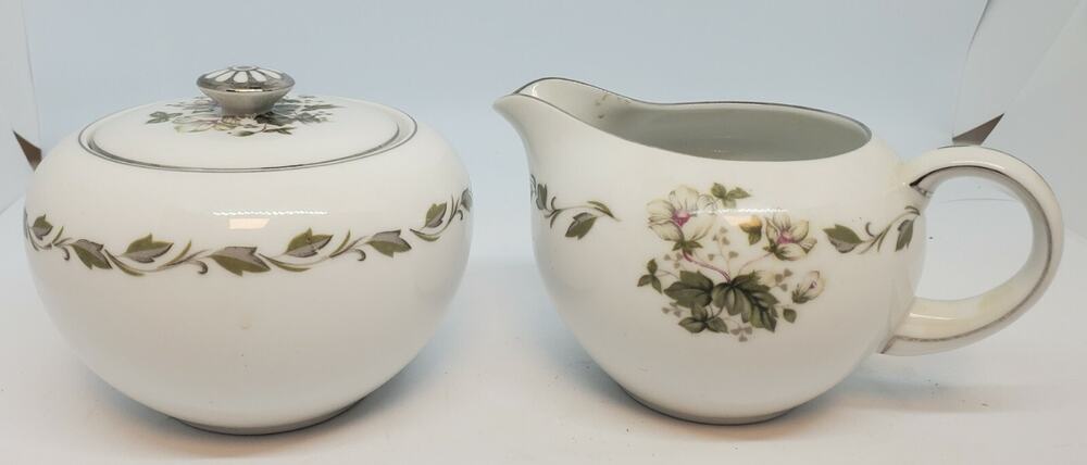 Irene By Flair #4149 Fine China Japan Creamer & Sugar Bowl